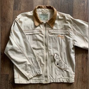 Avirex USA / Military Cotton Jacket with Leather collar / L